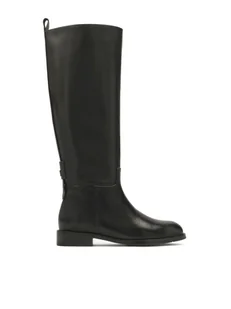 Klasyczne czarne kozaki na płaskiej podeszwie - 35 - Kozaki damskie Klasyczne czarne kozaki na płaskiej podeszwie - 35 - Kozaki damskie - miniaturka - grafika 1