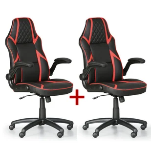 Fotel biurowy, krzesło biurowe B2B Partner Krzesło biurowe Game, 1+1 GRATIS, czarny/czerwony 412137 - Fotele i krzesła biurowe - miniaturka - grafika 1