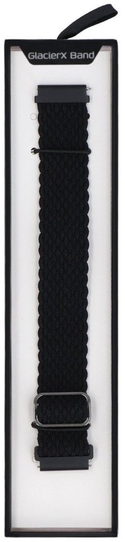 GlacierX pasek do smartwatcha Slide Strap Nylon Black 22mm pleciony czarny