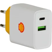 Ładowarki do telefonów - ŁADOWARKA KOSTKA ADAPTER USB A I C 20W SHELL - miniaturka - grafika 1
