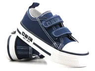 Buty dla dziewczynek - Trampki, tenisówki dziecięce na rzepy - BIG STAR KK374075, granatowe - Big Star - miniaturka - grafika 1