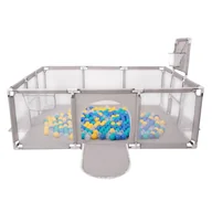 Maty edukacyjne - Selonis Boisko BO-100X z piłeczkami 6cm szary: turkus-niebieski-żółty-transparent 180x122x62/100piłek - miniaturka - grafika 1