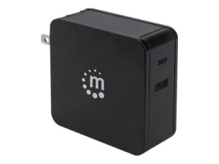 Manhattan Ładowarka Sieciowa Power Delivery 3.0 USB-C 60W 5-20V) USB-A 5V 2.4A Czarna - Ładowarki do telefonów - miniaturka - grafika 5