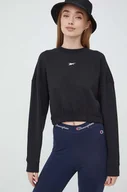 Bluzy damskie - Reebok bluza damska kolor czarny gładka - miniaturka - grafika 1