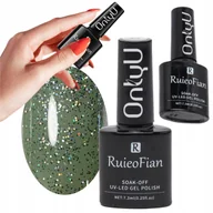 Lakiery do paznokci - Oliwkowa Zielen Hybrydowy Lakier Do Paznokci Z Brokatem Lakier Uv /L114 - miniaturka - grafika 1