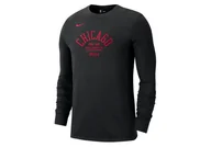 Koszulki męskie - Nike Nba Chicago Bulls Courtside Element Long-Sleeve Tee Black - miniaturka - grafika 1