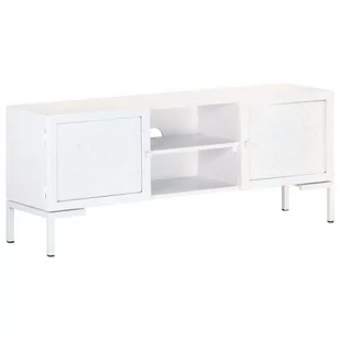 vidaXL Lumarko Szafka pod TV, biała, 115x30x46 cm, lite drewno mango 323580 - Szafki RTV - miniaturka - grafika 1
