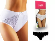 Majtki damskie - Tonia Koronkowe Figi Bawełna Emili czarny 3XL - miniaturka - grafika 1