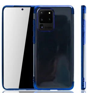 Etui na telefon komórkowy Samsung Galaxy S20 Ultra Blue - Clear - TPU Silicone Case Backcover w przezroczystym niebieskim kolorze - Etui i futerały do telefonów - miniaturka - grafika 1