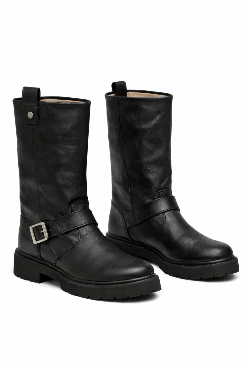 STEVE MADDEN CZARNE KOWBOJKI Z KLAMRĄ I GRUBĄ PODESZWĄ 40 2I3A