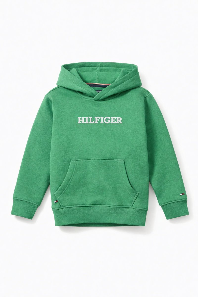 TOMMY HILFIGER ZIELONA BLUZA DZIECIĘCA Z HAFTOWANYM LOGO 176 2I1D