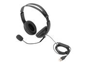 Słuchawki - DIGITUS Stereo Office Headset On Ear noise reduction cable 1.95m control unit USB - miniaturka - grafika 1