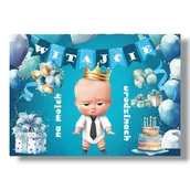 Dekoracje sali - Baner urodzinowy wodoodporny girlanda Szef Bobas - miniaturka - grafika 1