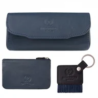 Etui na klucze - ETUI NA OKULARY, ETUI NA KLUCZE I BRELOCZEK ZESTAW PREZENTOWY W KOLORZE GRANATOWYM PAOLO PERUZZI ZUP-122-DB - miniaturka - grafika 1