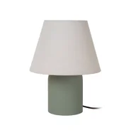 Lampy stojące - Lampka nocna Macia w kolorze oliwkowym z lnianym abażurem - miniaturka - grafika 1