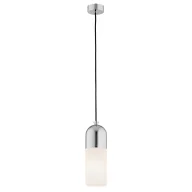 Lampy sufitowe - Srebrna wisząca lampa Burgos z kloszem ze szkła - miniaturka - grafika 1