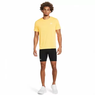 Męskie legginsy krótkie do biegania Under Armour Qualifier Run Half Tight - czarne - UNDER ARMOUR - Spodnie sportowe męskie - miniaturka - grafika 1