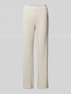 Spodnie damskie - Spodnie o kroju regular fit z prążkowaną fakturą model ‘SEA OF DREAMS’ - grafika 1