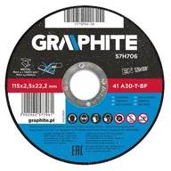 Materiały ścierne - Graphite Tarcza tnąca do metalu 115x2,5x22mm 57H706 - miniaturka - grafika 1