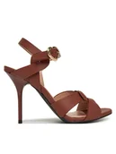 Sandały damskie - LOVE MOSCHINO Sandały JA16069G1MIA0201 Brązowy - miniaturka - grafika 1