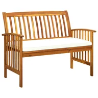 Ławki ogrodowe - Ławka ogrodowa z poduszką, 119 cm, lite drewno akacjowe - miniaturka - grafika 1