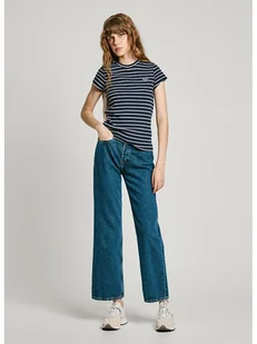 Pepe Jeans Koszulka "Meribel" w kolorze granatowo-białym - Koszulki i topy damskie - miniaturka - grafika 1