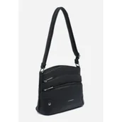 Torebki damskie - Zgrabna Czarna Listonoszka Luigisanto Praktyczna Torebka Skóra Eko - miniaturka - grafika 1