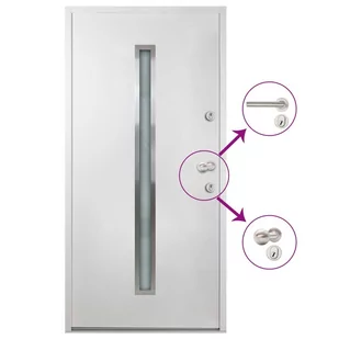 Aluminiowe drzwi zewnętrzne, białe, 110 x 207,5 cm - Drzwi zewnętrzne - miniaturka - grafika 3