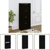 Szafki na buty - The Living Store Szafka na buty czarna 63x24x147 cm Materiał drewnopochodny - miniaturka - grafika 1