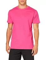 Koszulki męskie - Build your Brand Męski T-shirt z okrągłym dekoltem, Basic męski top z bawełny z okrągłym dekoltem, dostępny w wielu kolorach, rozmiary XS-5XL, Różowy (hibiskus Pink), XS - miniaturka - grafika 1