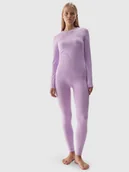 Bielizna sportowa damska - 4F Bielizna termoaktywna bezszwowa (dół) damska - fioletowa M/L - miniaturka - grafika 1