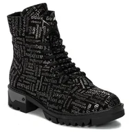 Botki damskie - Botki Artiker 49C0727 skórzane ocieplane Black Silver-36 - miniaturka - grafika 1