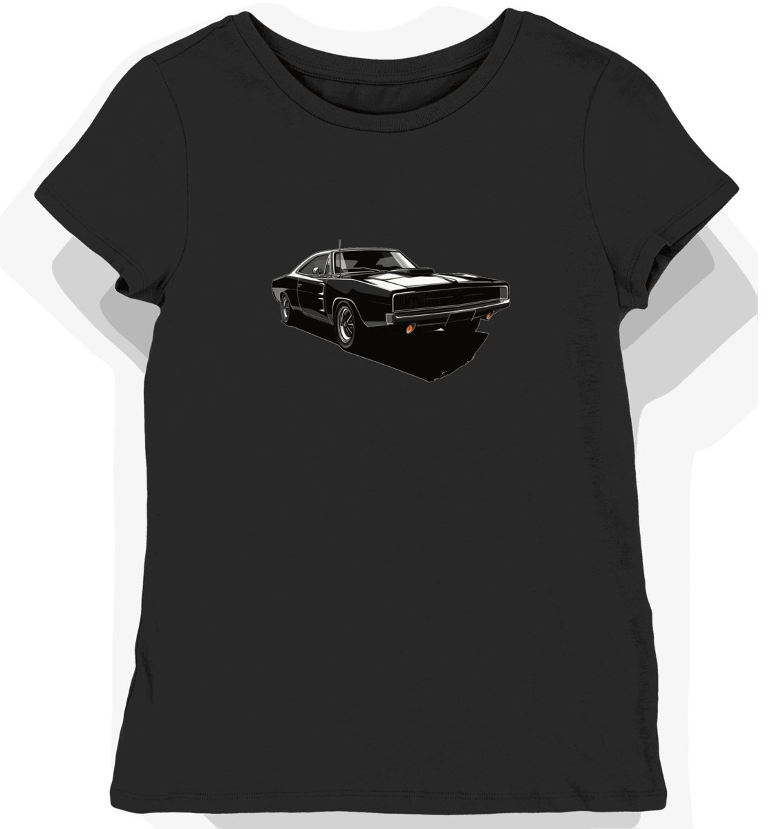 Koszulka damska czarna z motywem klasycznego Dodge Charger 1970 XXL