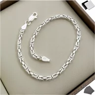 Bransolety męskie - Srebrna Bransoletka Splot Królewski 21CM Próba 925 - miniaturka - grafika 1