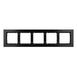 Karlik Ramka pięciokrotna Deco metal - czarny szczotkowany - Klawisze i ramki - miniaturka - grafika 1