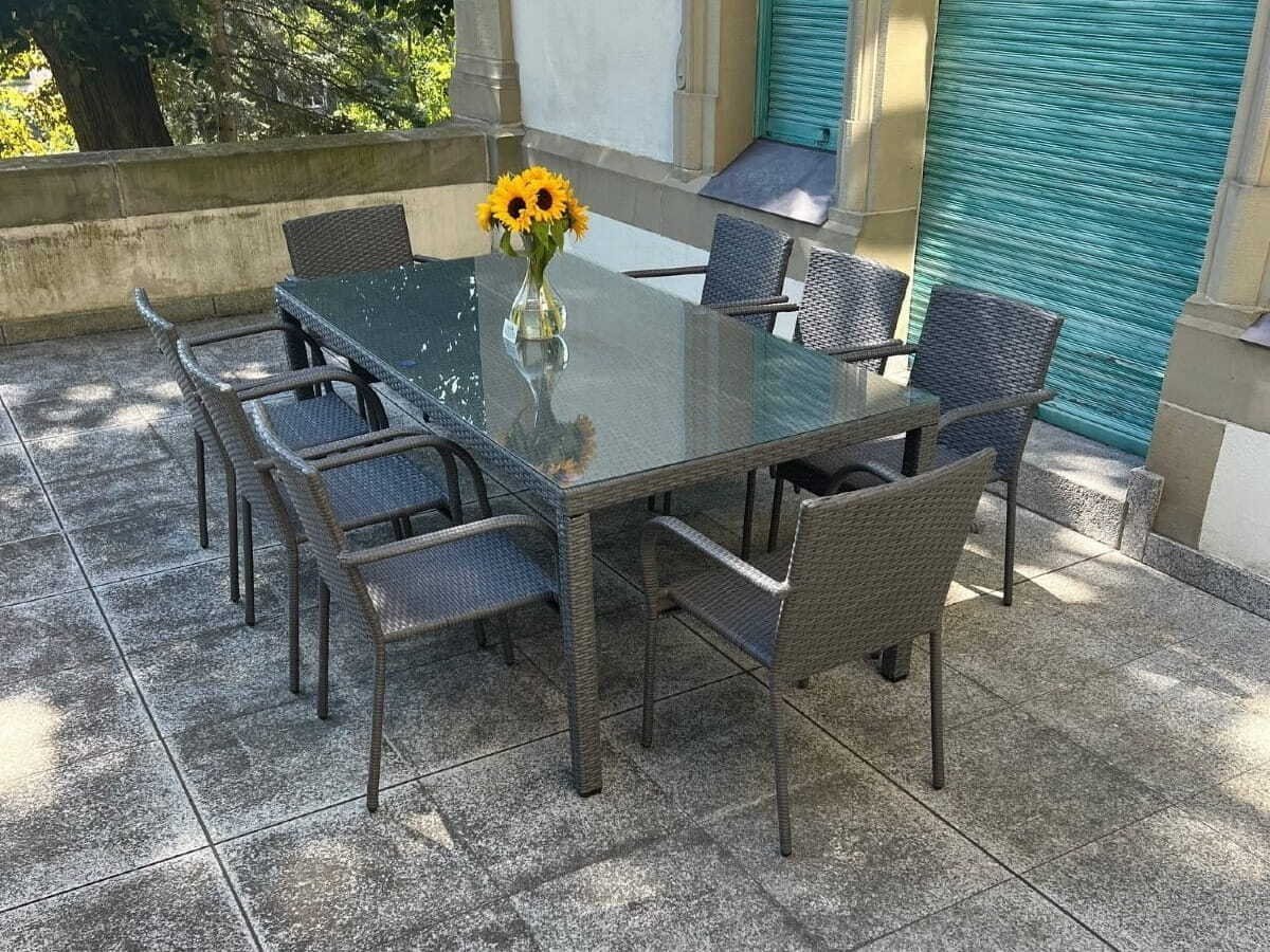 Just Relax Duży zestaw obiadowy Sottile szary technorattan