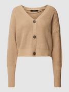 Swetry damskie - Kardigan z dekoltem w serek model ‘LEA’ - miniaturka - grafika 1