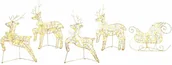 Ozdoby bożonarodzeniowe - vidaXL LED Renifery z 40 diodami LED 5 pcs złoty PET - miniaturka - grafika 1