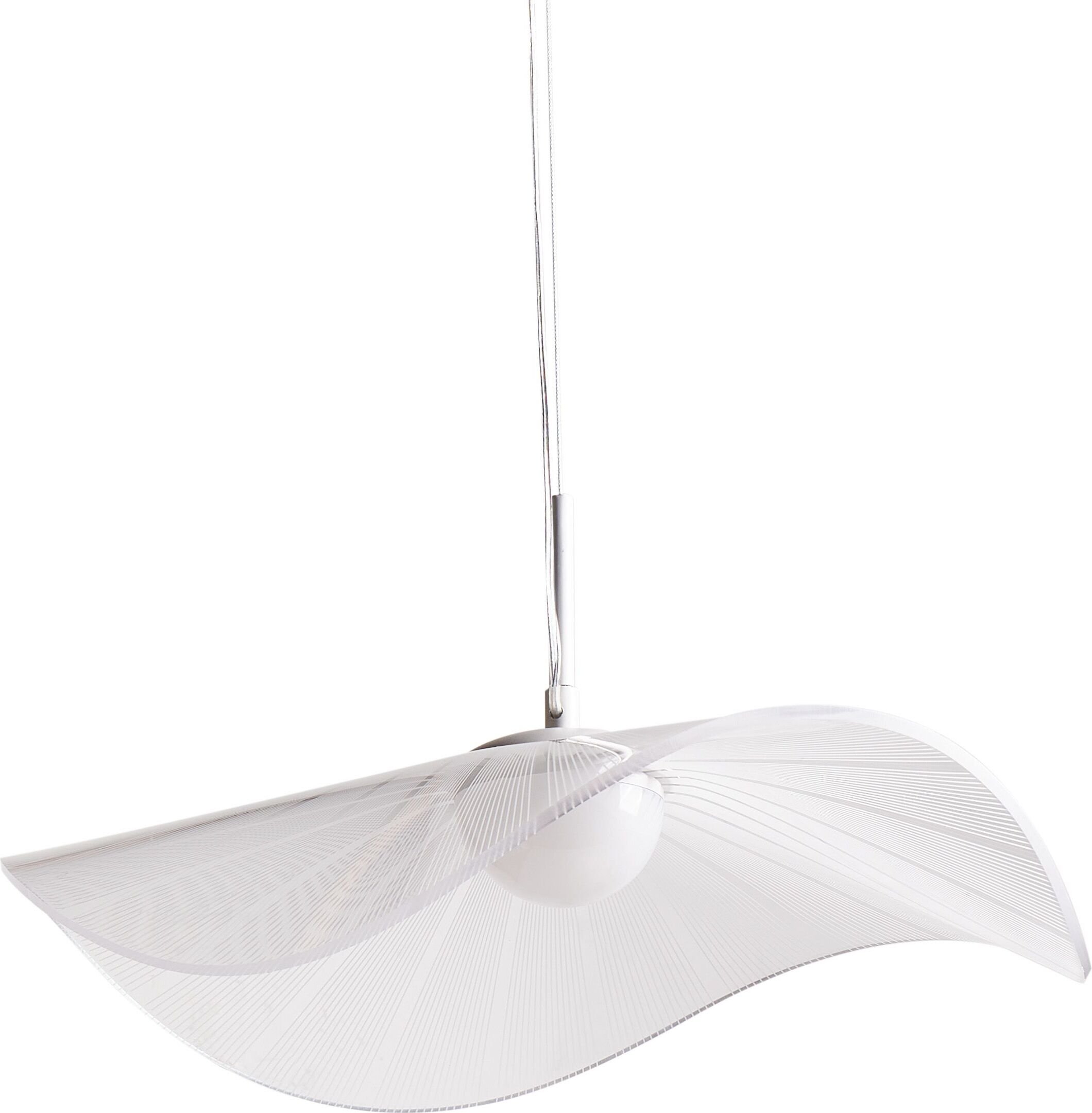 BELIANI Lampa wisząca LED biała klosz metalowa oświetlenie do salonu mieszkania