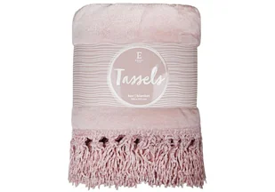 Koc Tassels z frędzlami 130x170 różowy - Koce - miniaturka - grafika 1