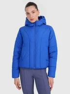 Kurtki damskie - 4F Kurtka puchowa z wypełnieniem syntetycznym damska - niebieska S - miniaturka - grafika 1