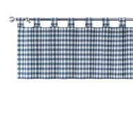 Zasłony - Dekoria Lambrekin na szelkach granatowo biała kratka 1,5x1,5cm) 130 × 40 cm Quadro 1356-136-01 - miniaturka - grafika 1