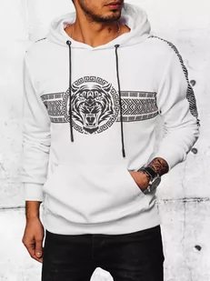 Bluza męska z kapturem i nadrukiem biała Dstreet BX5573-M - Bluzy męskie - miniaturka - grafika 1
