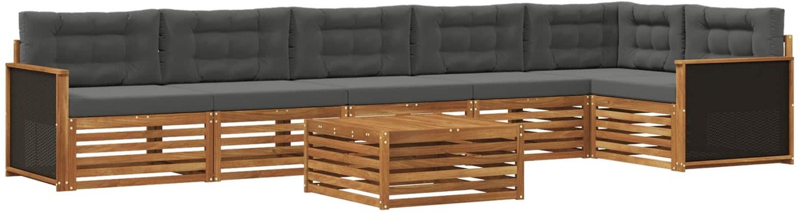 vidaXL Zestaw sof na zewnątrz 7 pcs Naturalny i Antracytowy