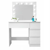 Toaletki - Toaletka kosmetyczna Lustro Oświetlenie 12 Led - miniaturka - grafika 1