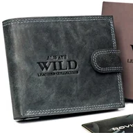 Portfele - Skórzany portfel Always Wild N0035L-CHM czarny - miniaturka - grafika 1