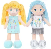 Lalki dla dziewczynek - Lalka lalki siostry bobas szmacianka zestaw 2w1 - miniaturka - grafika 1