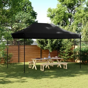 vidaXL Składany namiot imprezowy typu pop-up, czarny, 440x292x315 cm - Pawilony ogrodowe - miniaturka - grafika 1