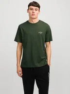 Koszulki męskie - Jack & Jones Koszulka w kolorze ciemnozielonym - miniaturka - grafika 1
