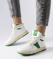 Botki damskie - Zielone sneakersy za kostkę Robin-36 - miniaturka - grafika 1